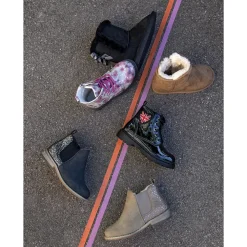 Lage laarzen van bicolor camel met glanzend effect meisjes