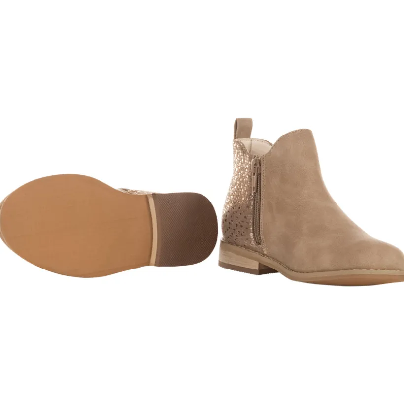 Lage laarzen van bicolor camel met glanzend effect meisjes