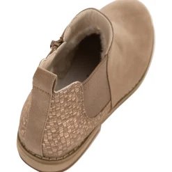 Lage laarzen van bicolor camel met glanzend effect meisjes