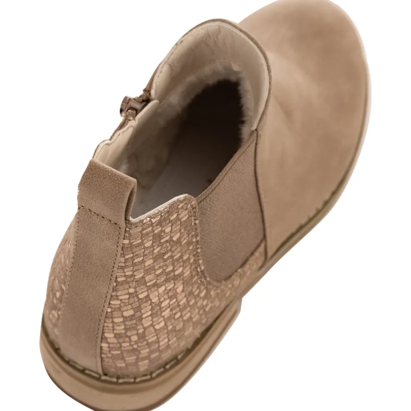 Lage laarzen van bicolor camel met glanzend effect meisjes
