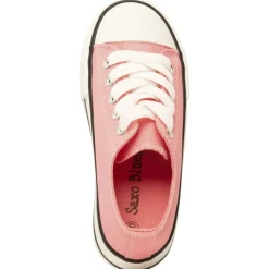Lage roze canvas sneakers met veters meisjes