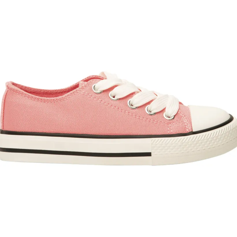 Lage roze canvas sneakers met veters meisjes