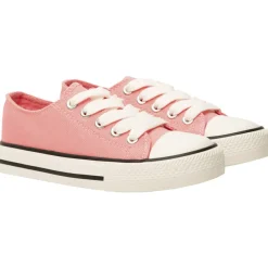 Lage roze canvas sneakers met veters meisjes