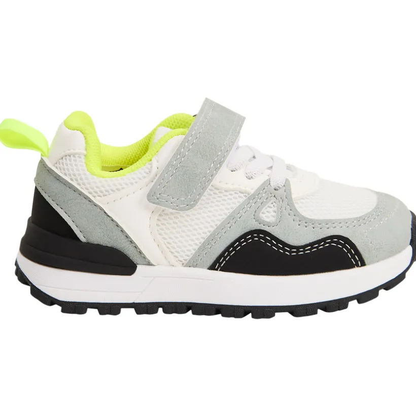Lage sneakers met inzetstukken en mesh voor baby jongen