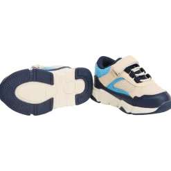 Lage sneakers met inzetstukken en mesh voor baby jongen