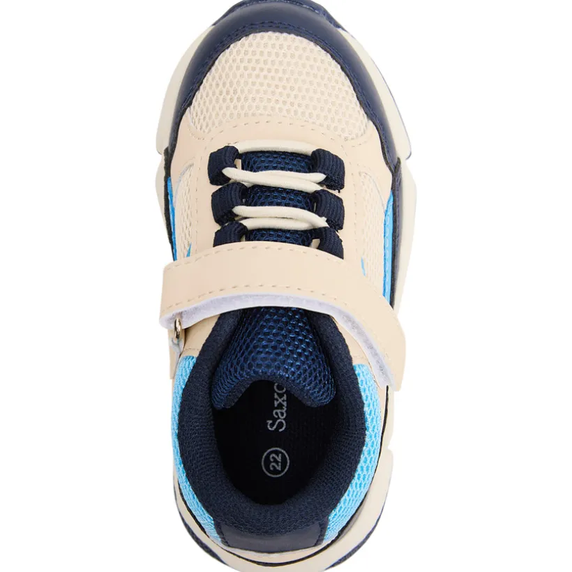 Lage sneakers met inzetstukken en mesh voor baby jongen