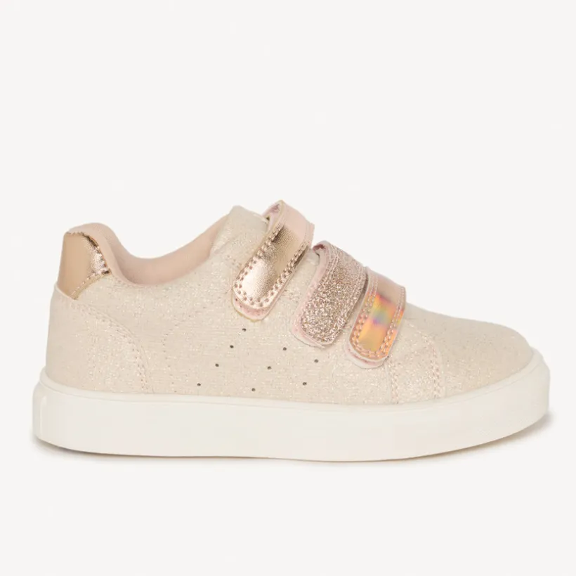 Lage sneakers met metallic en glinsterende pailletten meisjes