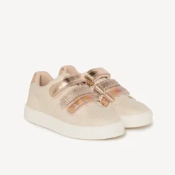 Lage sneakers met metallic en glinsterende pailletten meisjes
