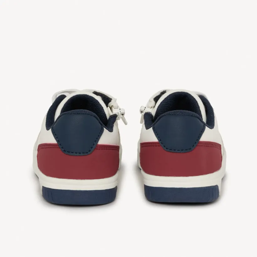 Lage sneakers met veters en rits, tricolore jongens