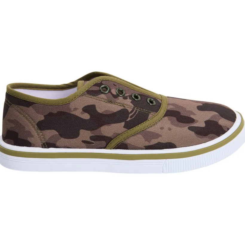 Lage sneakers van stof met camouflageprint jongens