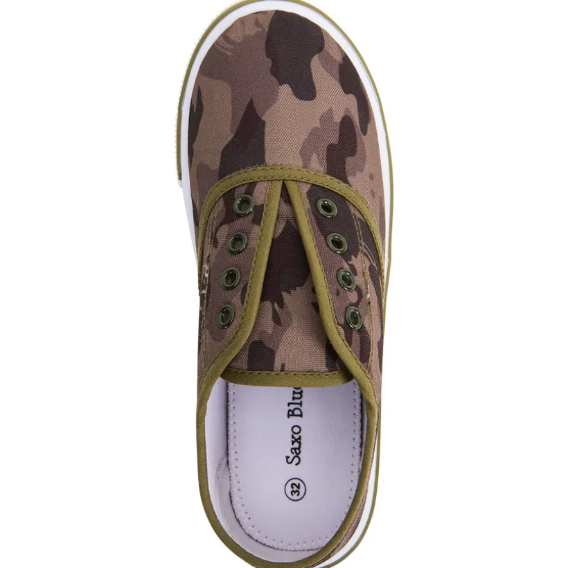 Lage sneakers van stof met camouflageprint jongens