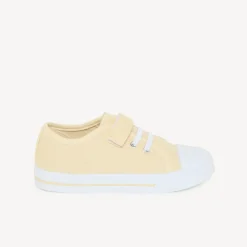 Lage sneakers van stof met elastische veters en klittenband voor baby's