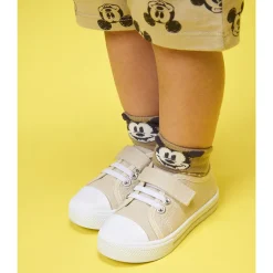 Lage sneakers van stof met elastische veters en klittenband voor baby's