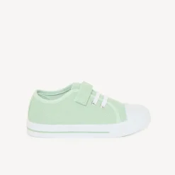 Lage sneakers van stof met elastische veters en klittenband voor baby jongen