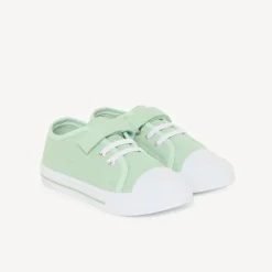 Lage sneakers van stof met elastische veters en klittenband voor baby jongen