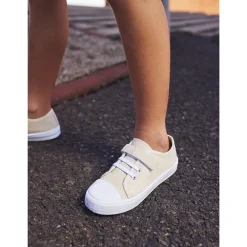 Lage sneakers van stof met elastische veters en klittenband jongens