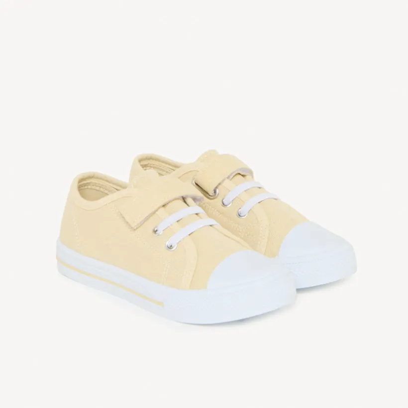 Lage sneakers van stof met elastische veters en klittenband jongens