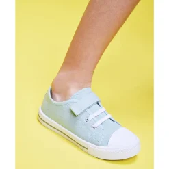 Lage sneakers van stof met elastische veters en klittenband jongens
