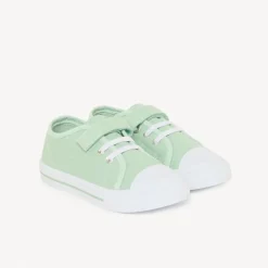 Lage sneakers van stof met elastische veters en klittenband jongens