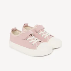 Lage sneakers van stof met klittenband en elastische veters meisjes