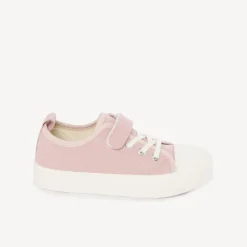 Lage sneakers van stof met klittenband en elastische veters meisjes