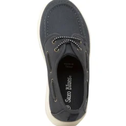 Lage sneakers van twee materialen met elastische veters voor jongen