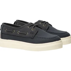 Lage sneakers van twee materialen met elastische veters voor jongen