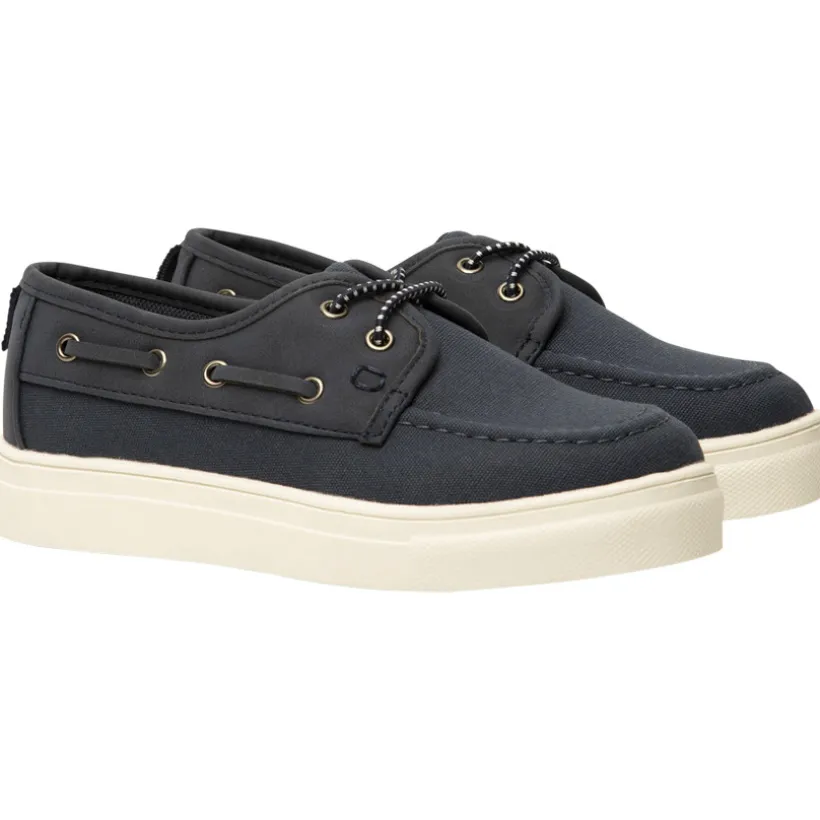 Lage sneakers van twee materialen met elastische veters voor jongen