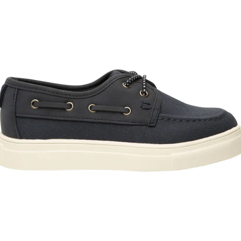 Lage sneakers van twee materialen met elastische veters voor jongen