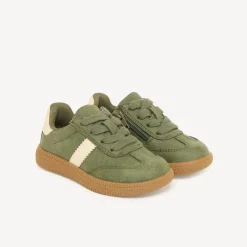 Lage sneakers voor jongens met suède-effect, veters en rits.