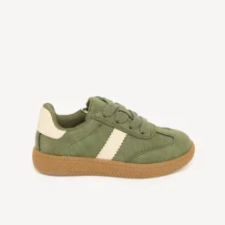 Lage sneakers voor jongens met suède-effect, veters en rits.