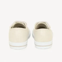Lage zilveren sneakers met klittenband en elastische veters meisjes