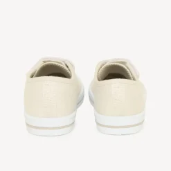 Lage zilveren sneakers met scratch en elastische veters voor baby meisjes