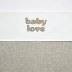 Laken wieg applicatie "Baby Love" 75x100cm Sand Melange