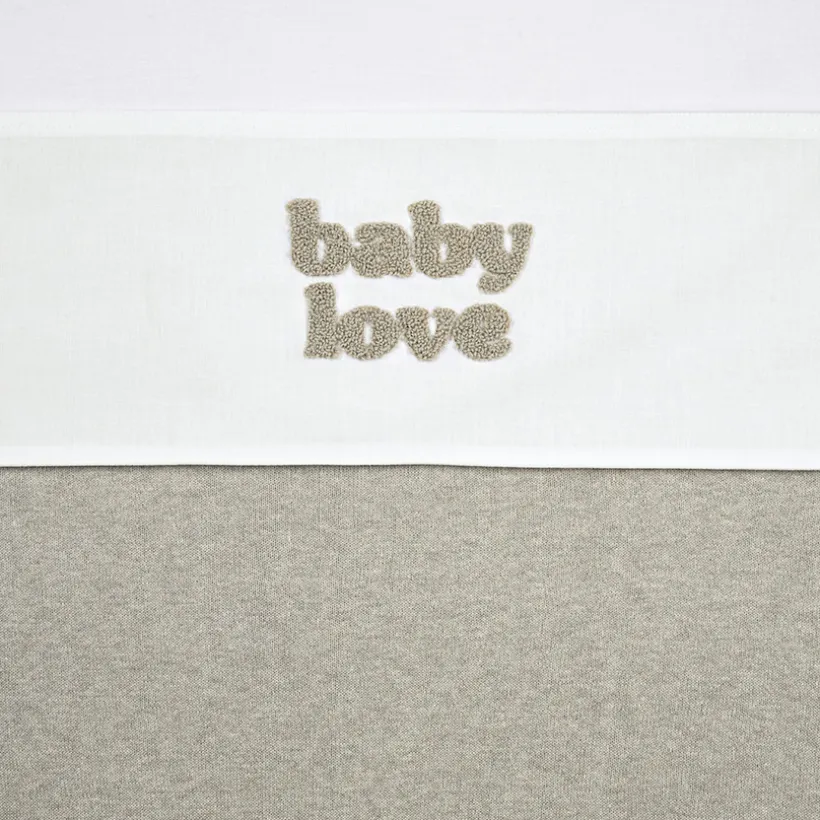 Laken wieg applicatie "Baby Love" 75x100cm Sand Melange