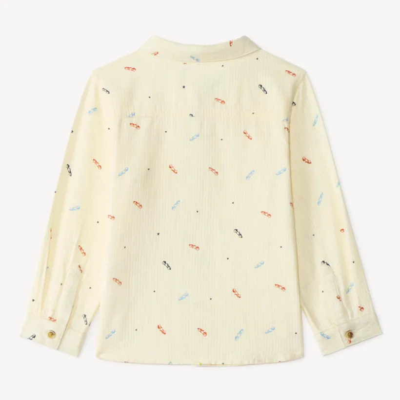 Langarmige babyjongen shirt met kleine auto’s