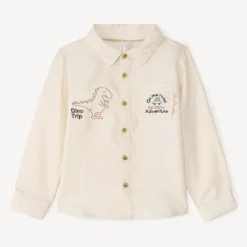 Langarmige dino-print blouse voor babyjongen
