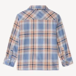 Langarmige flanellen shirt voor jongens met een ruitpatroon