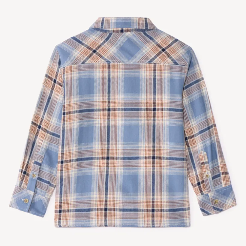 Langarmige flanellen shirt voor jongens met een ruitpatroon