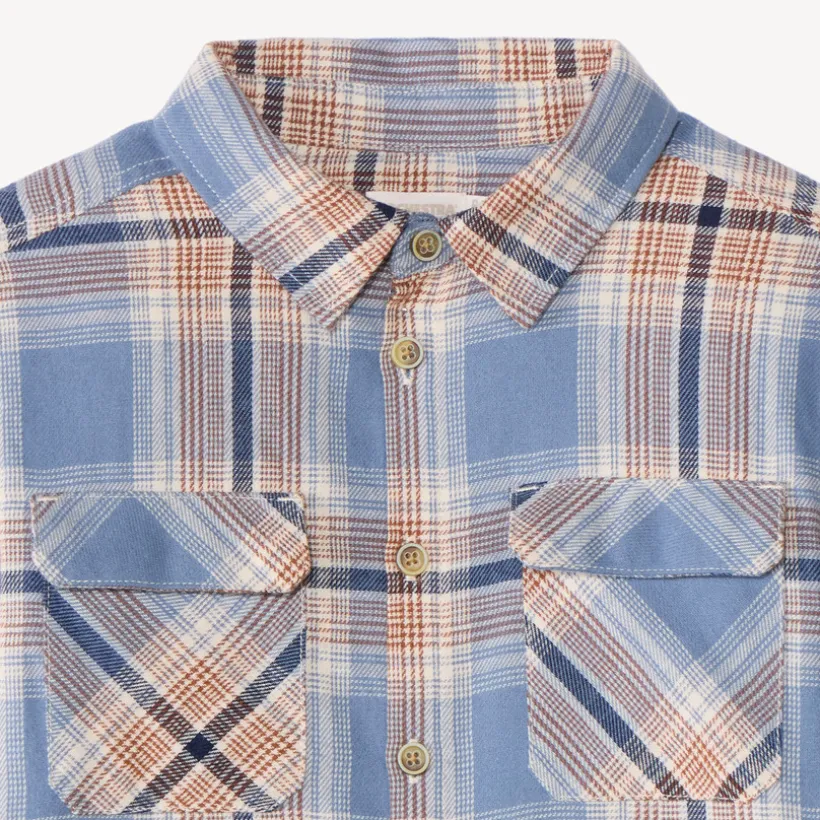 Langarmige flanellen shirt voor jongens met een ruitpatroon
