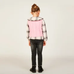 Langarmige geruite blouse 2-in-1 meisjes