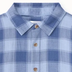 Langarmige geruite blouse jongens