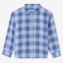 Langarmige geruite blouse jongens