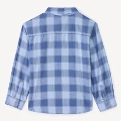 Langarmige geruite blouse jongens