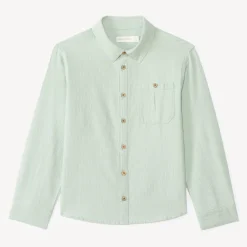Langarmige gestreepte jongensblouse