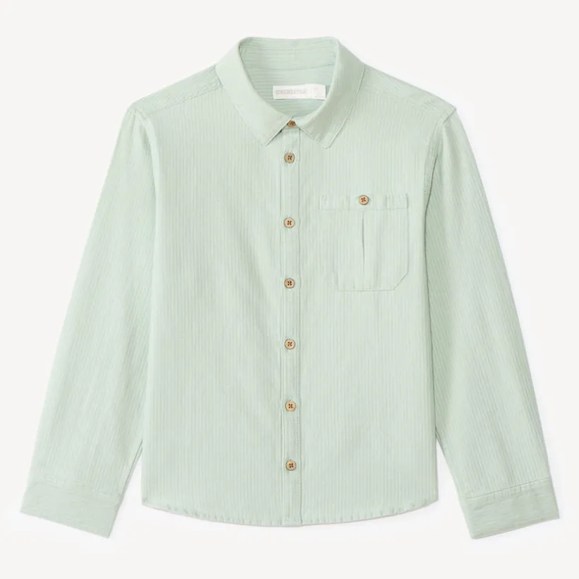 Langarmige gestreepte jongensblouse