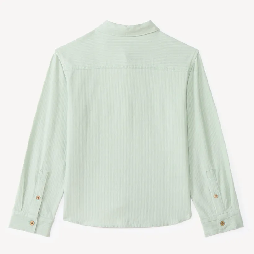 Langarmige gestreepte jongensblouse