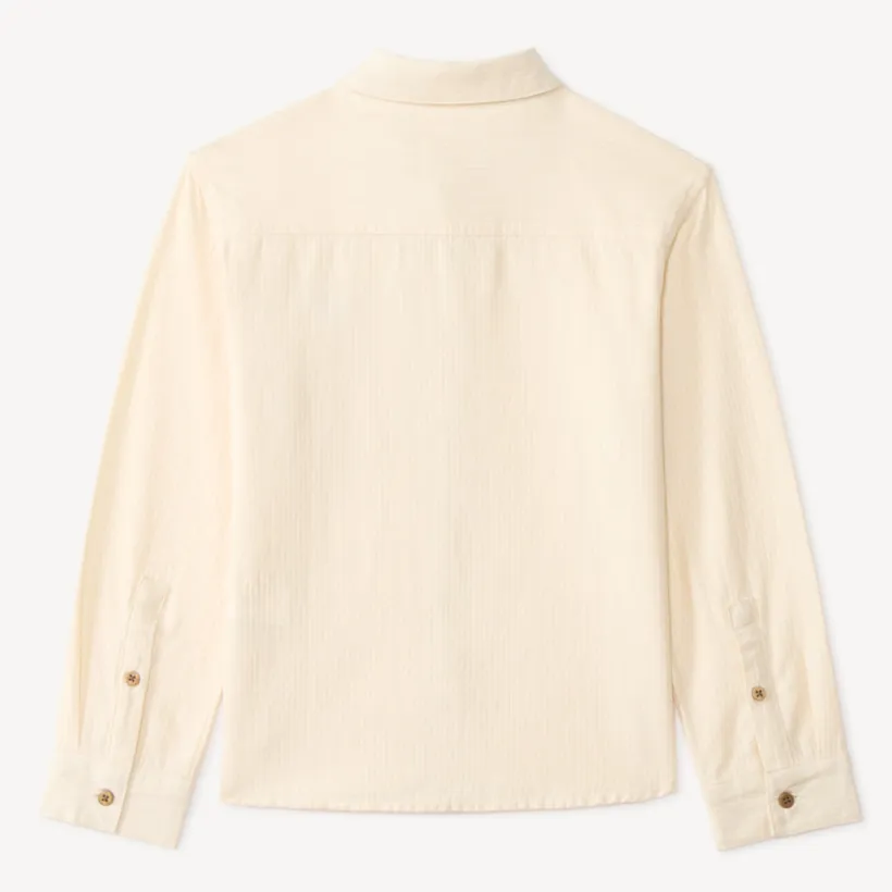 Langarmige gestreepte jongensblouse