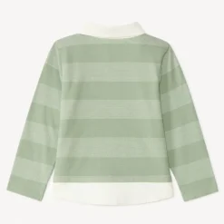 Langarmige gestreepte polo met 2-in-1 effect voor babyjongen