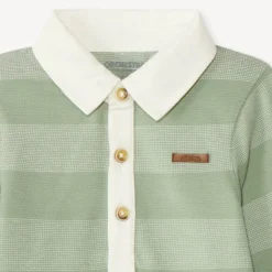 Langarmige gestreepte polo met 2-in-1 effect voor babyjongen